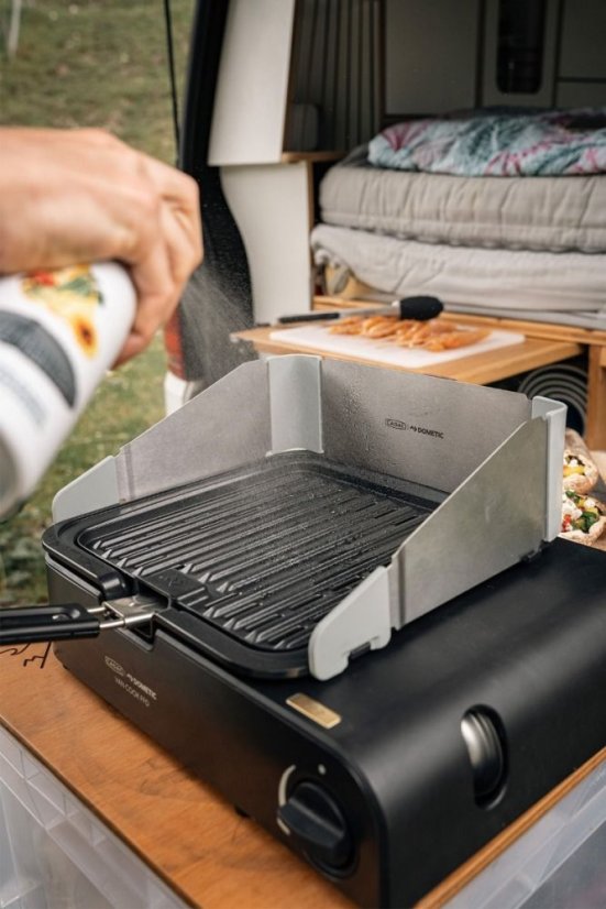 1 plotýnkový vařič  s grilovací pánvičkou FFD BBQ plate  VAN COOK