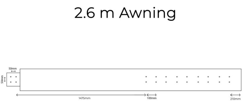 Markíza Quick Pitch 270° - 2,6m - ľavej strane