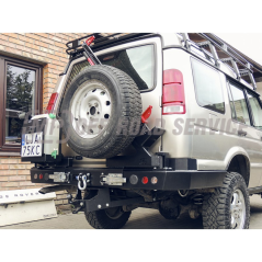 Držák rezervního kola pro LR D2 s držákem Hi-Lift na pevnostní nárazník