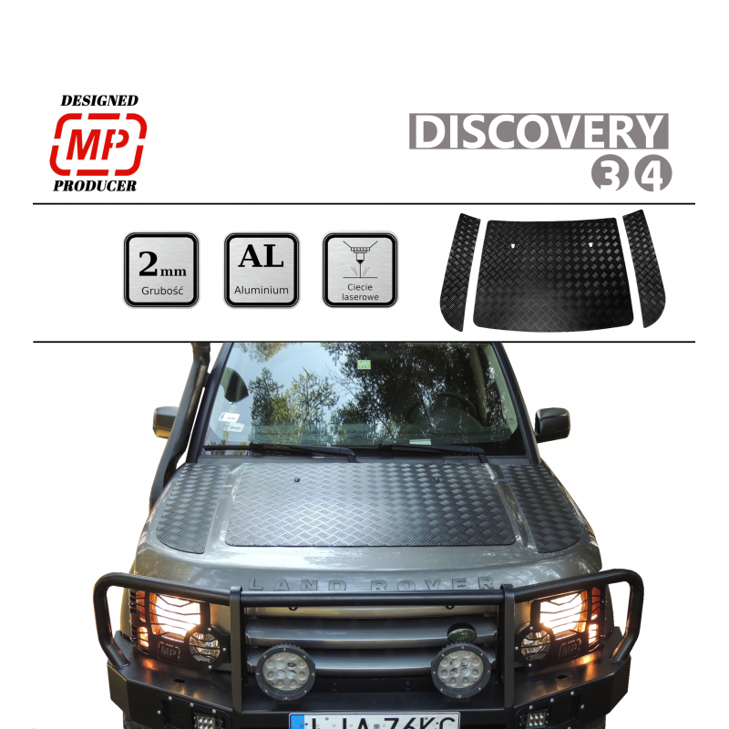 kryt kapoty hlíník 2mm D3 a D4 černý