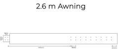 Markíza Quick v tvare vejára Quick Pitch 270° – 2,6 m – pre pravú stranu