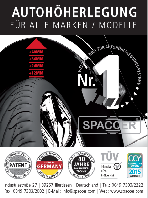 podložka pro zvýšení světlé výšky automobilu 12 mm