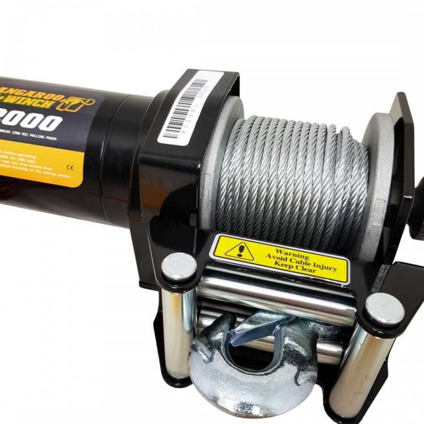 Naviják 2000 lb (906 kg) Kangaroo WINCH ocelové lano 12V