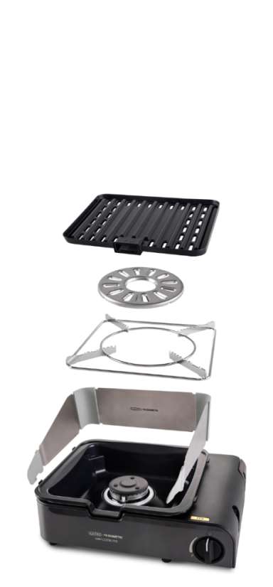 1 plotýnkový vařič  s grilovací pánvičkou FFD BBQ plate  VAN COOK